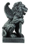 Ebros Stoic Notre Dame Shield Bearer Lion Heart Gargoyle On Pedestal Figurine 6"H