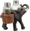 Ebros Savanna Calls Trumpeting Elephant Glass Salt And Pepper Shakers Holder Set