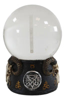 Ebros Sabbatic Goat Baphomet Ram Skull Pentagram LED Glass Gazing Ball Figurine