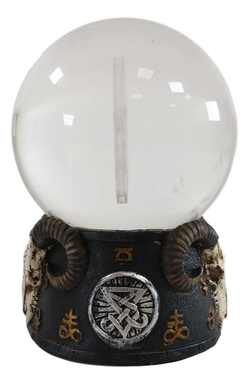 Ebros Sabbatic Goat Baphomet Ram Skull Pentagram LED Glass Gazing Ball Figurine
