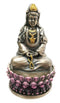 Bodhisattva GuanYin Goddess Meditating On Lotus Throne Small Figurine Kuan Yin