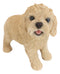 Lifelike Realistic Smiling Labradoodle Puppy Dog Figurine With Glass Eyes 5.5"H