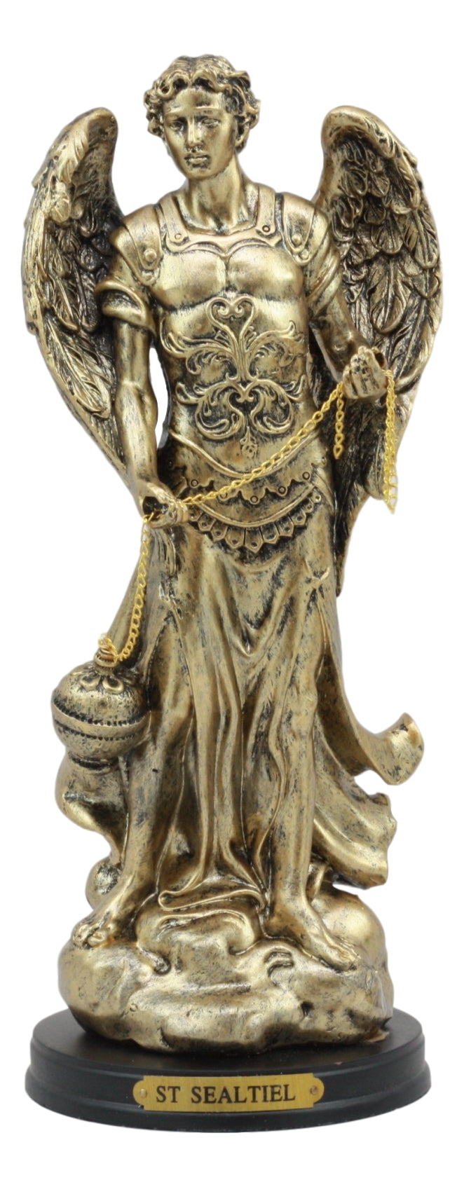 8"H Saint Sealtiel Archangel Resn Figurine Salulation And Prayer Of God Catholic