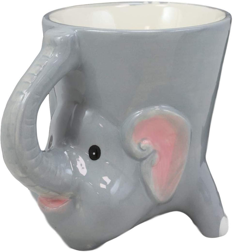 Ebros Bottoms Up Acrobatic Safari Elephant Coffee Mug Drink Cup 11oz Home Decor