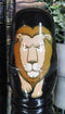 Ebros Gift Black Safari Jungle Animals Cats Lion Tiger Cheetah Jaguar Tabby Cat Wooden Toy Stacking Nesting Dolls 5 Piece Set Hand Painted Wood Decorative Collectible Matryoshka Doll Toys