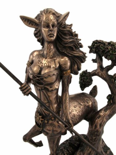 Dryad Grecian Goddess with Spear Figurine Artemis Friend Statue Greek Mythology