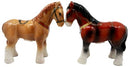 Ebros Clydesdale Horse Salt & Pepper Shakers Scotland Sabino Draught Horse Ceramic 4"L