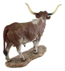 Lifelike North American Texas Longhorn Cattle Cow Steer Collectible Figurine 12"