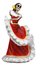 Ebros Danza De Dama Traditional Day Of The Dead Red Sugar Skull Lady Dancer Statue