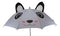 Ebros Gift Children Kids Animated Colorful Pop Up Umbrella 33" Diameter Animal Themed Umbrellas with 3D Ears Or Eyes Fun Child Friendly Playing in The Rain (Grey Giant Panda Bear)