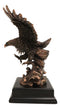 American Bald Eagle Swooping Towards Water Bronze Electroplated Resin Figurine
