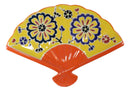 Ebros Set Of 4 Yellow Summer Flower Blooms Oriental Fan Shaped Appetizer Sushi Plates