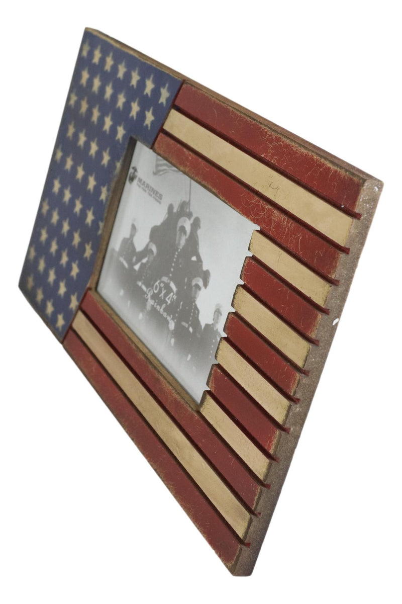 Patriotic USA Star Spangled Banner American Flag 4"X6" Picture Photo Frame
