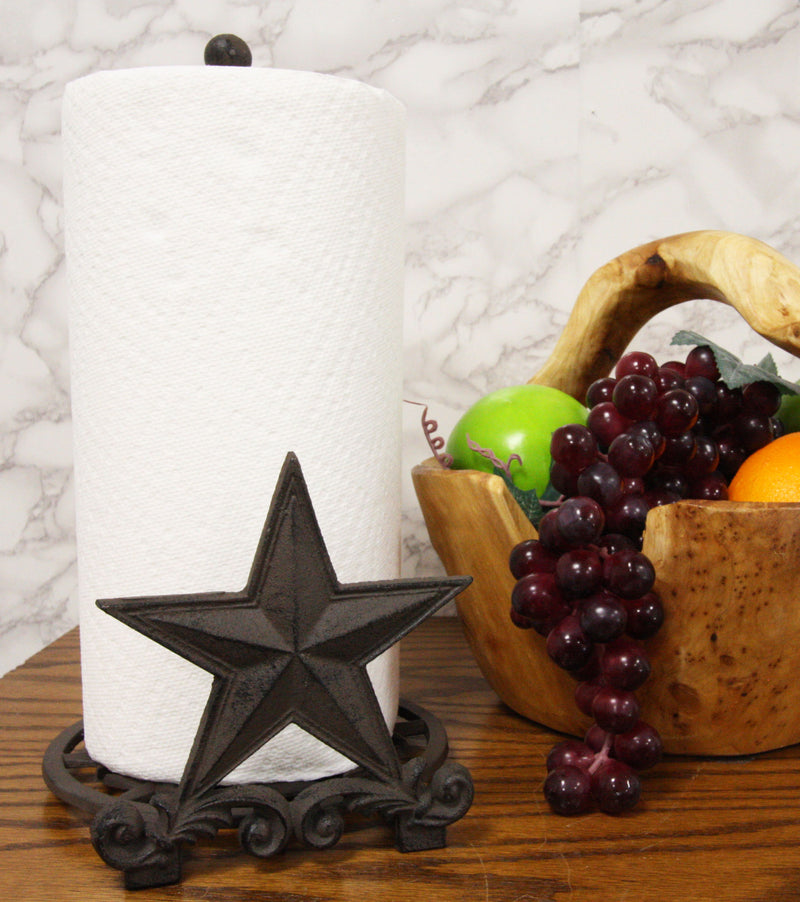 Cast Iron Free Standing Paper Towel Holder Fleur de Lis Living Finish: Black