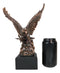 American Bald Eagle Swooping With Claws Over Waves Bronze Electroplated Figurine