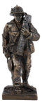Fireman In Rescue With Shovel And Hose Pipe Statue 7"H Fire Fighter Hero Decor