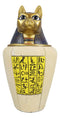 Ancient Egyptian Feline Cat Goddess Bastet Canopic Jar Memorial Urn Figurine