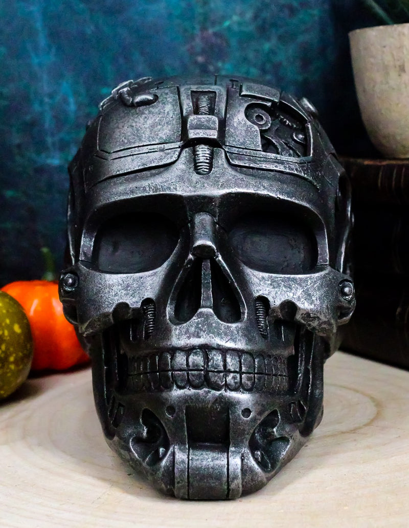 Independence Day Terminator Cyborg Skull Jewelry Utility Box Figurine Cybernetic