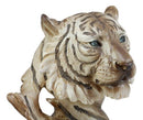 Ebros Faux Wood Large Tundra Forest Wildlife Siberian White Tiger Bust 11" Tall