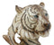 Ebros Faux Wood Large Tundra Forest Wildlife Siberian White Tiger Bust 11" Tall