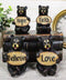 Ebros Set of 4 Inspirational Bears Statues Whimsical Cute Black Bear Holding Love Believe Faith and Hope Sign Plaque Small Figurines Western Decor Rustic Nature Lovers