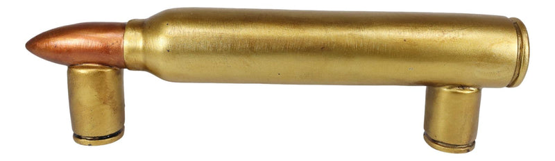 Set of 2 Oversized Faux Hunter Rifle Bullet Casings Barn Door Bar Pull Handles