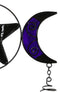 Stained Glass Triple Moons Pentagram Sacred Geometry Metal Wind Chime Suncatcher
