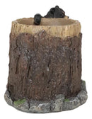 Rustic Western Forest Naughty Black Bear Cub Climbing Tree Stationery Pen Holder