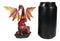 Fantasy Midnight Leviathan Red Dragon Standing On Volcanic Rock Small Figurine