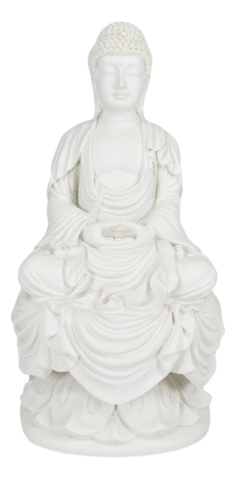 Eastern Enlightenment Meditating Buddha Amitabha Statue 7.25"H Home Altar Zen