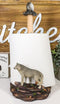 Rustic Wildlife Forest Alpha Gray Wolf Approaching Full Moon Paper Towel Holder