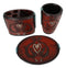 Western Cowgirl Red Love Heart Scrollwork Cup Soap Dish Toothbrush Holder Set