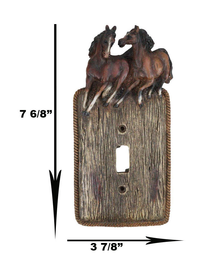 Set Of 2 Novelty Western Country Equine Horses Single Toggle Switch Plates