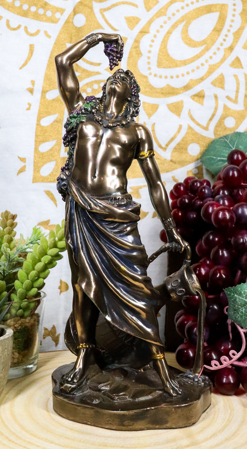 Ebros Greek Olympian God Bacchus Dionysus Statue Wine & Ecstasy Deity Figurine 11"H - Ebros Gift