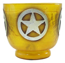 Rustic Cowboy Western Star Circle in Acrylic Glass Resin Night Light Lamp 5"H