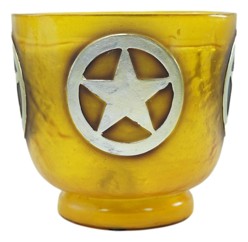 Rustic Cowboy Western Star Circle in Acrylic Glass Resin Night Light Lamp 5"H