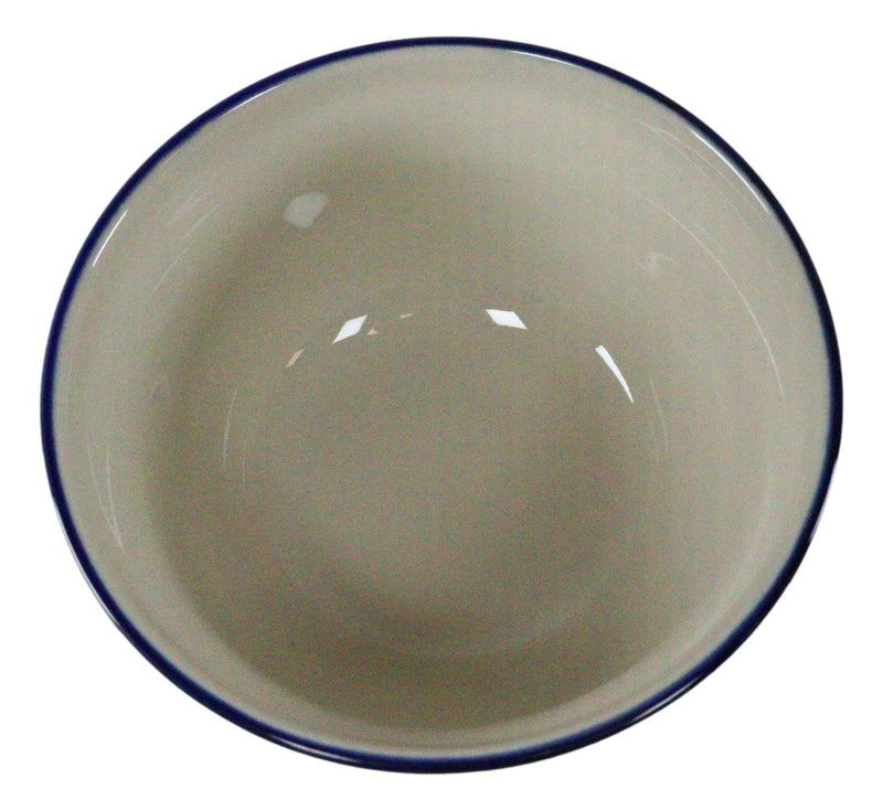 Ebros Pack of 2 Ceramic Blue Oriental Fans Portion Meal Bowls 2 Cups W/ Airtight Lid