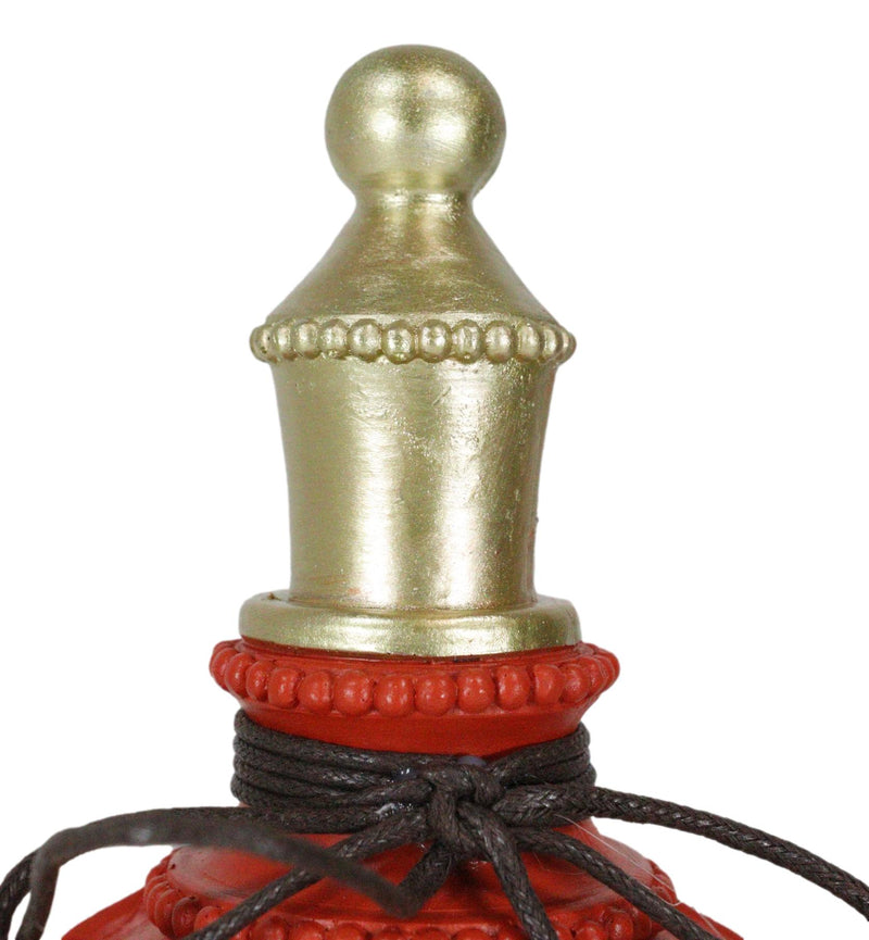Wicca Spiritual Triple Moon Goddess With Pentacle Red Faux Potion Bottle Decor