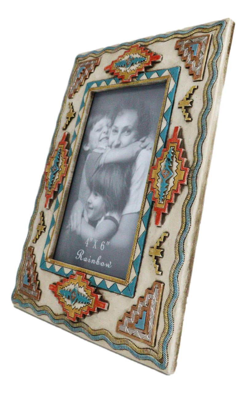 Set Of 2 Southwestern Indian Aztec Diamond Vectors Geometry 4"X6" Picture Frames