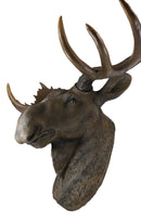 Western Rustic Wildlife Baron Bull Moose Elk Deer Taxidermy Wall Decor Plaque