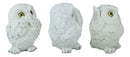 Ebros See Hear Speak No Evil Fat Baby White Owls Figurines Set of 3 Mini Decor