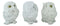 Ebros See Hear Speak No Evil Fat Baby White Owls Figurines Set of 3 Mini Decor