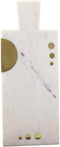 White Banswara Marble Hors D’oeuvres Cheese Board With Brass Gold Inlays 17.5"L