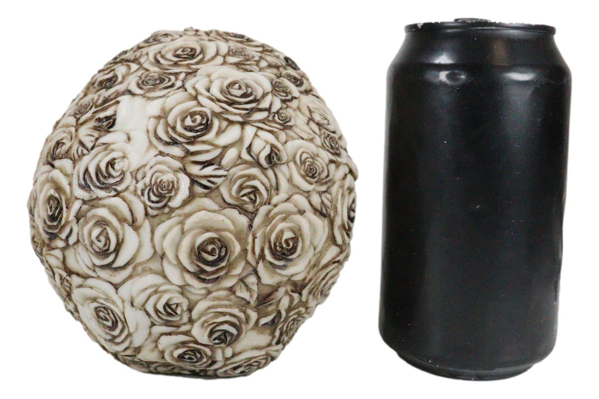 Ebros Tooled Ornate Floral Skull Figurine DOD Rose Sugar Skulls Statue 6.5"L