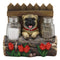 Ebros Panting Pug Dog By Fences & Flower Bed Dinner Napkin Salt Pepper Shakers Holder