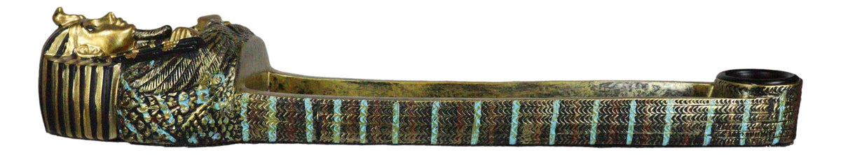 Egyptian King Tutankhamun Sarcophagus Mummy Stick Incense Candle Holder Figurine