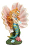 Ebros Aquamarine Mermaid Mergirl Holding Blue Sconce By Giant Pearl Shell Statue 7"H