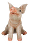 Large Country Farmhouse Adorable Realistic Animal Farm Babe Pig Sitting Statue