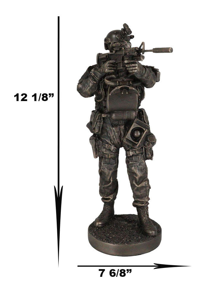 Large Modern Warfare Covert Operation Navy Seal Commando Statue Night Mission