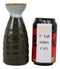 Glazed Ceramic Brown White Waterfall Japanese Sake Tokkuri Flask And 4 Cups Set